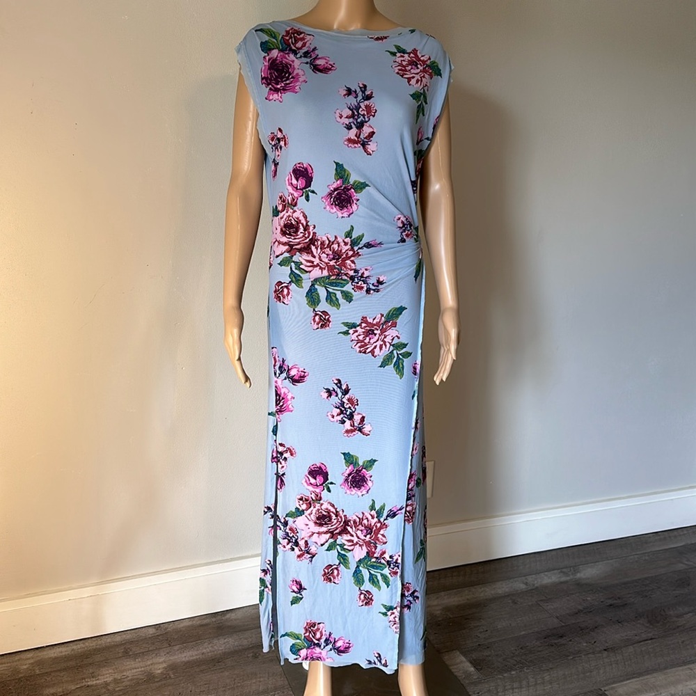 Free People Maxi Dress Blue Floral